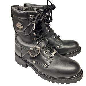 Harley-Davidson Men's Faded Glory Motorcycle Boots Size 8 US black leather